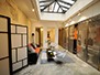 Alternative view of living room and bathroom