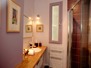 The walk in shower.